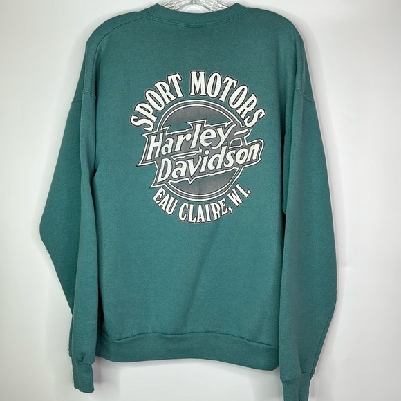 Harley-Davidson Other - Vintage Harley Davidson Eau Claire, WI Blue Crewneck Sweatshirt 1995 Large